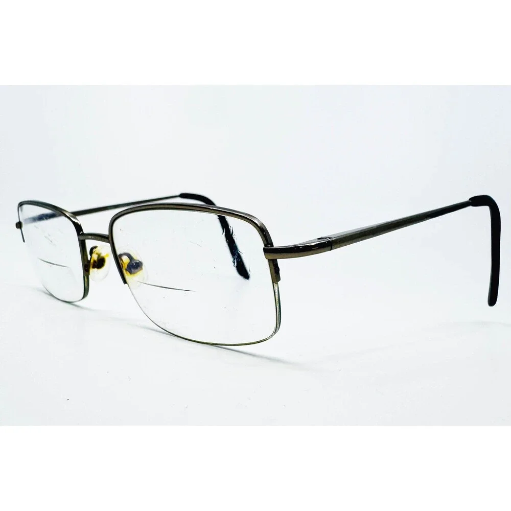 Saki Eyeglasses Mens Gunmetal Handmade MOD 312 Metal Rectangle 55/18/145